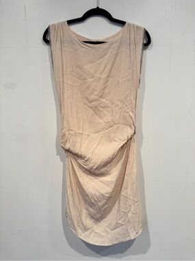 NWOT Sleeveless Draped Sheath Dress in Light Blush- bought in Paris
